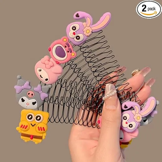 Cute Cartoon Expandable Hair Clips (2 Pack) – Stylish Magic Comb