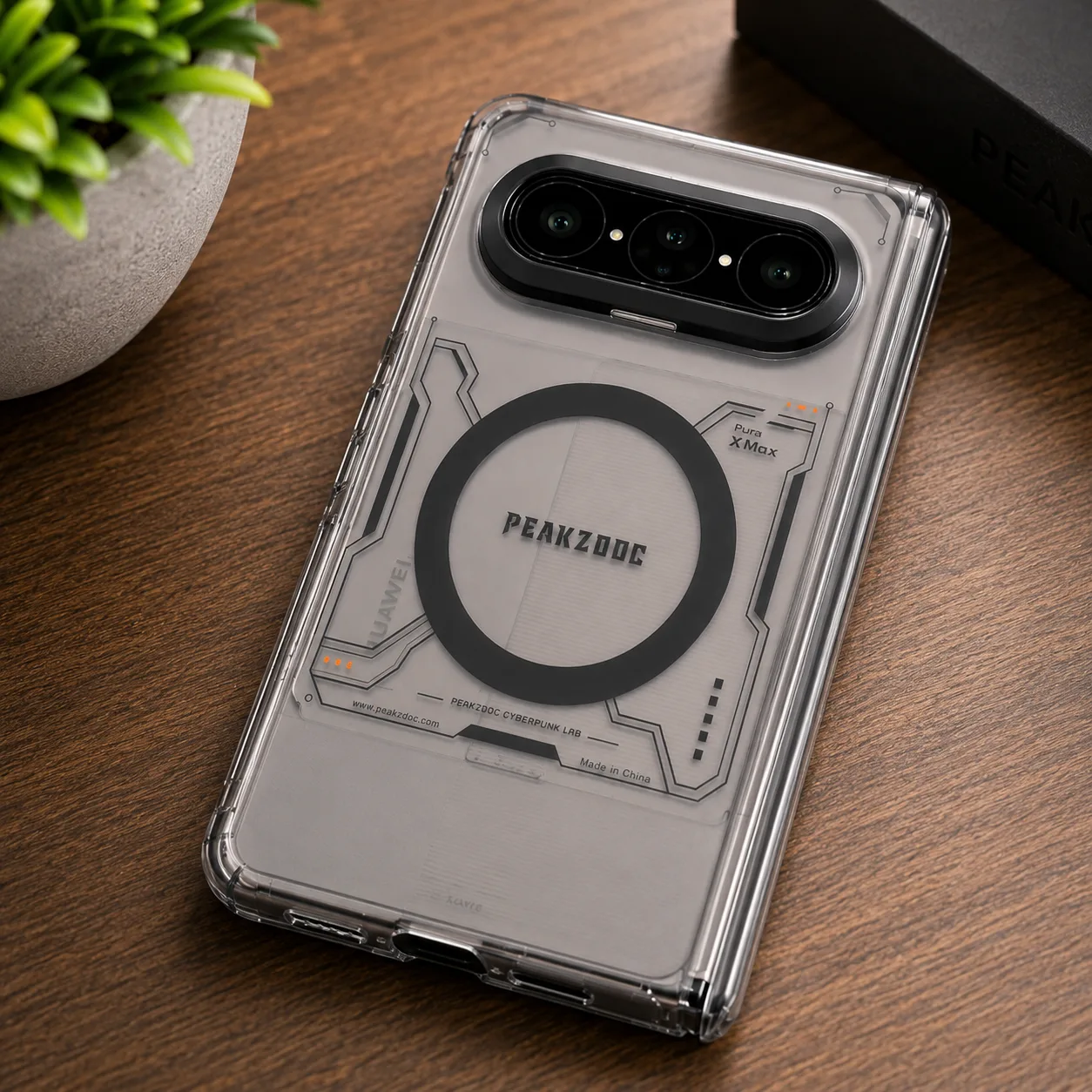 Futuristic Tech-Style Smartphone with Triple Camera Setup Case